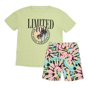 Limited Too Girls Active Biker Short Set Soze S Lime (453)